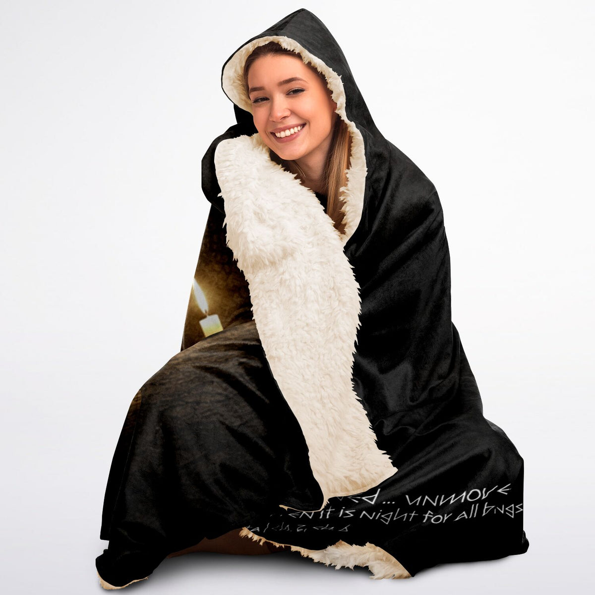 Awake when it is night - Hooded Blanket