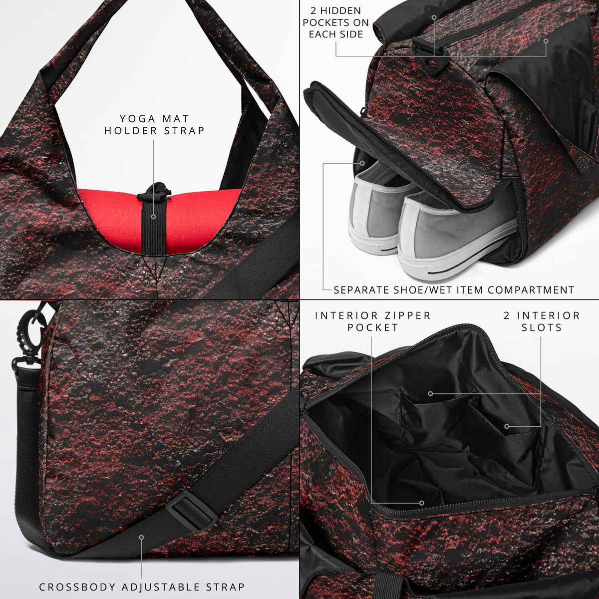 Volcanic Cinder - Shoulder Gym Bag - AOP